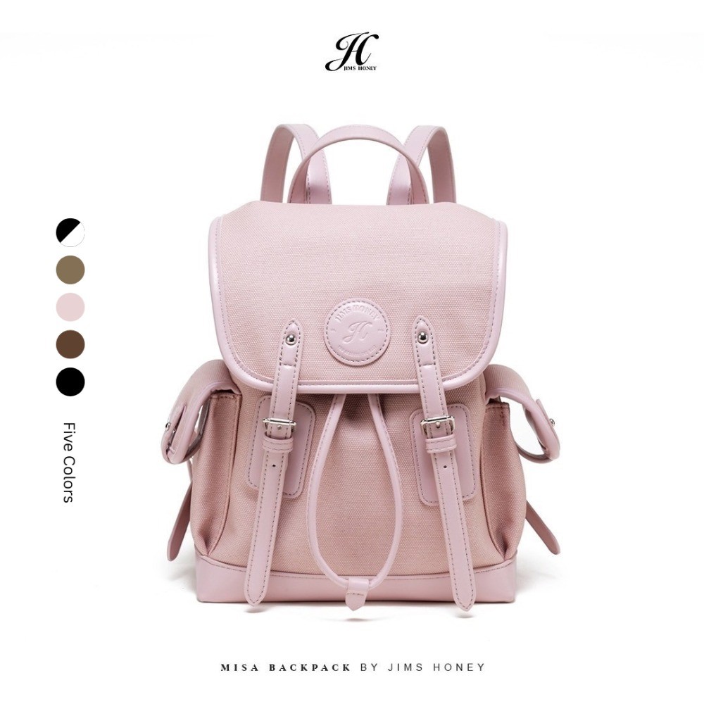 JIMS HONEY - MISA BACKPACK - TAS RANSEL WANITA - TAS KOREA BAHAN KANVAS - TAS PUNGGUNG SEKOLAH KULIA