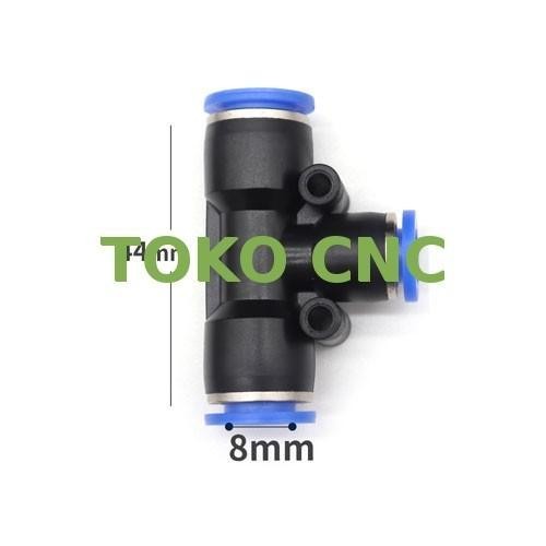 8 mm Tee Fitting T Slip Lock 8mm pneumatic Selang 8mm KB63
