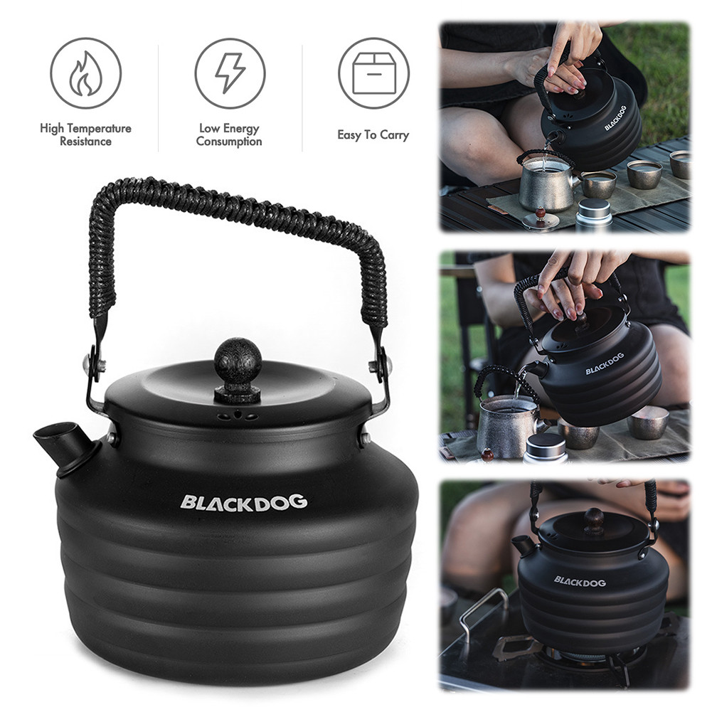 Chaleira para acampamento ao ar livre, 1,3l, antiderrapante, bule de café, piquenique ao ar livre, c