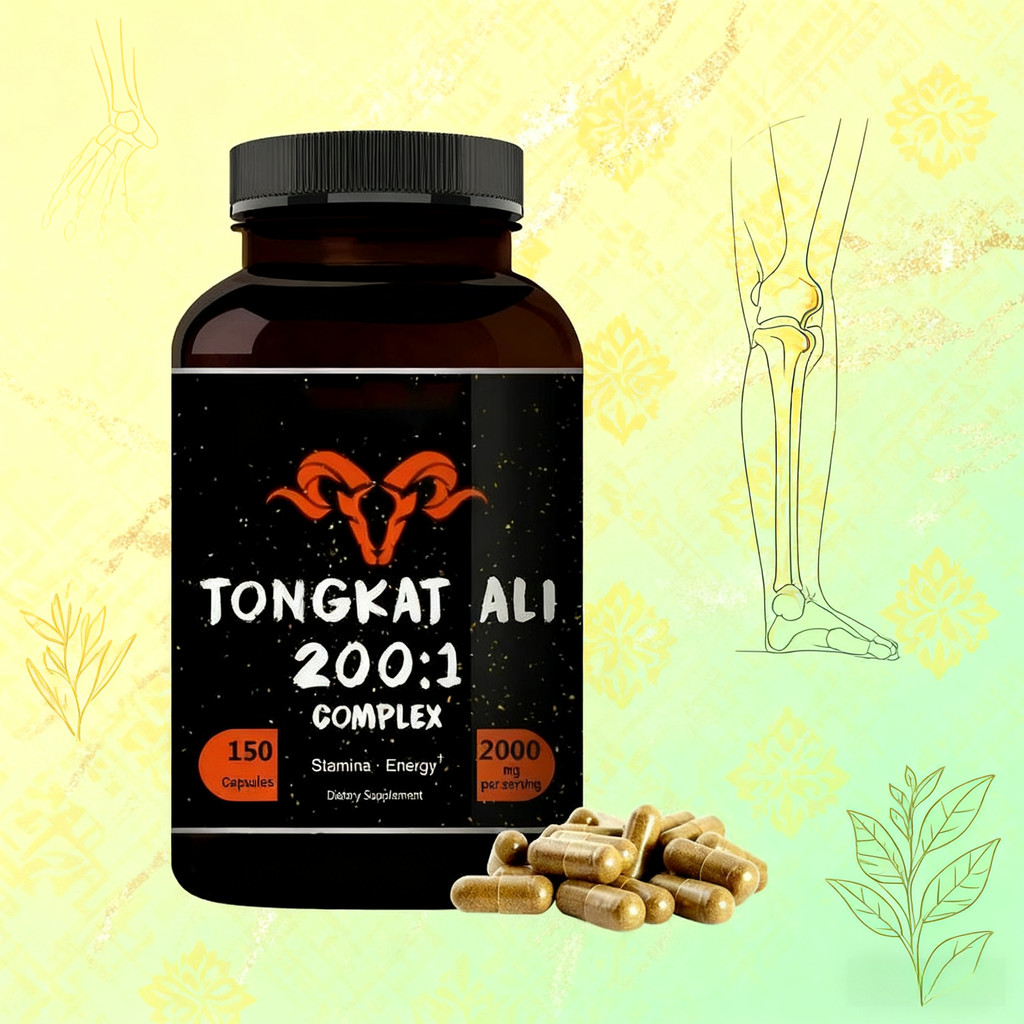 Tongkat Ali 200:1 Complex 2000mg per Sajian 150 Kapsul  Ekstrak Pasak Bumi Eurycoma Longifolia + Pan