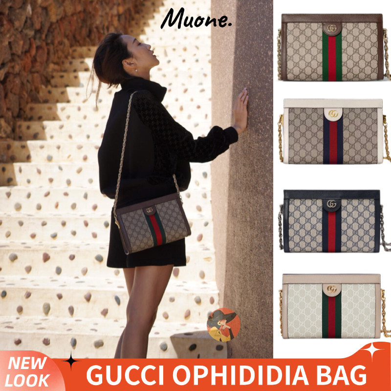 Gucci OPHIDIA MENDIUM SHOULDER BAG Women's tas punggung tas rantai