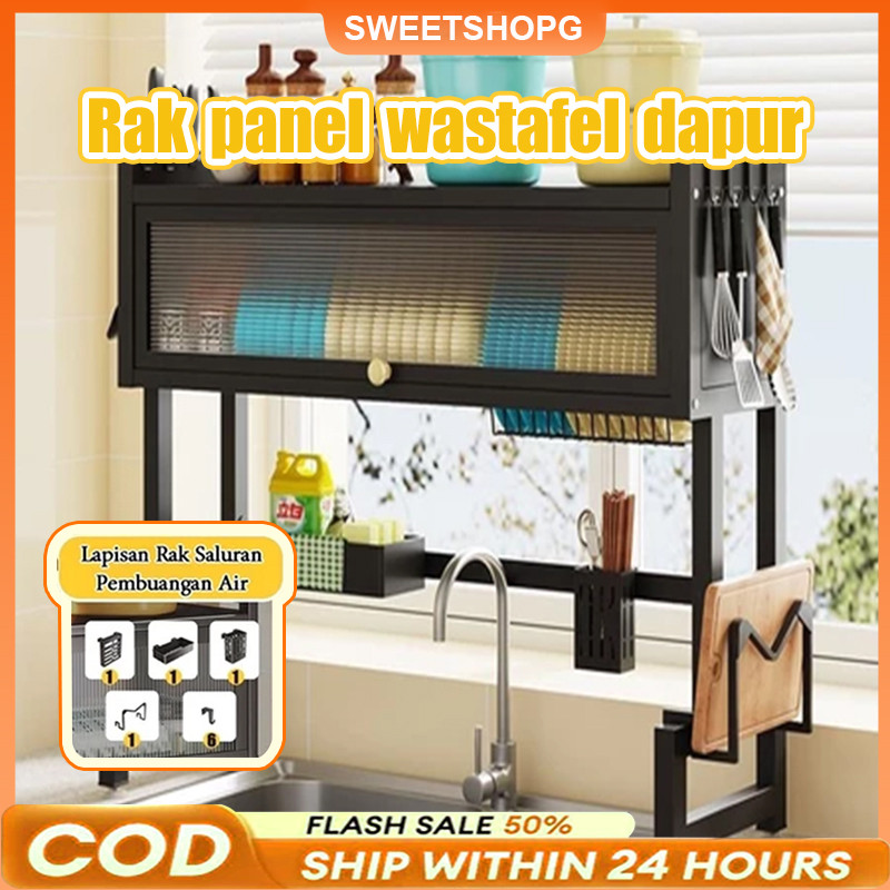 Rak Piring Wastafel Stainless/Rak Piring Tertutup/Rak Piring Minimalis/Rak Piring Stainless/Lemari R