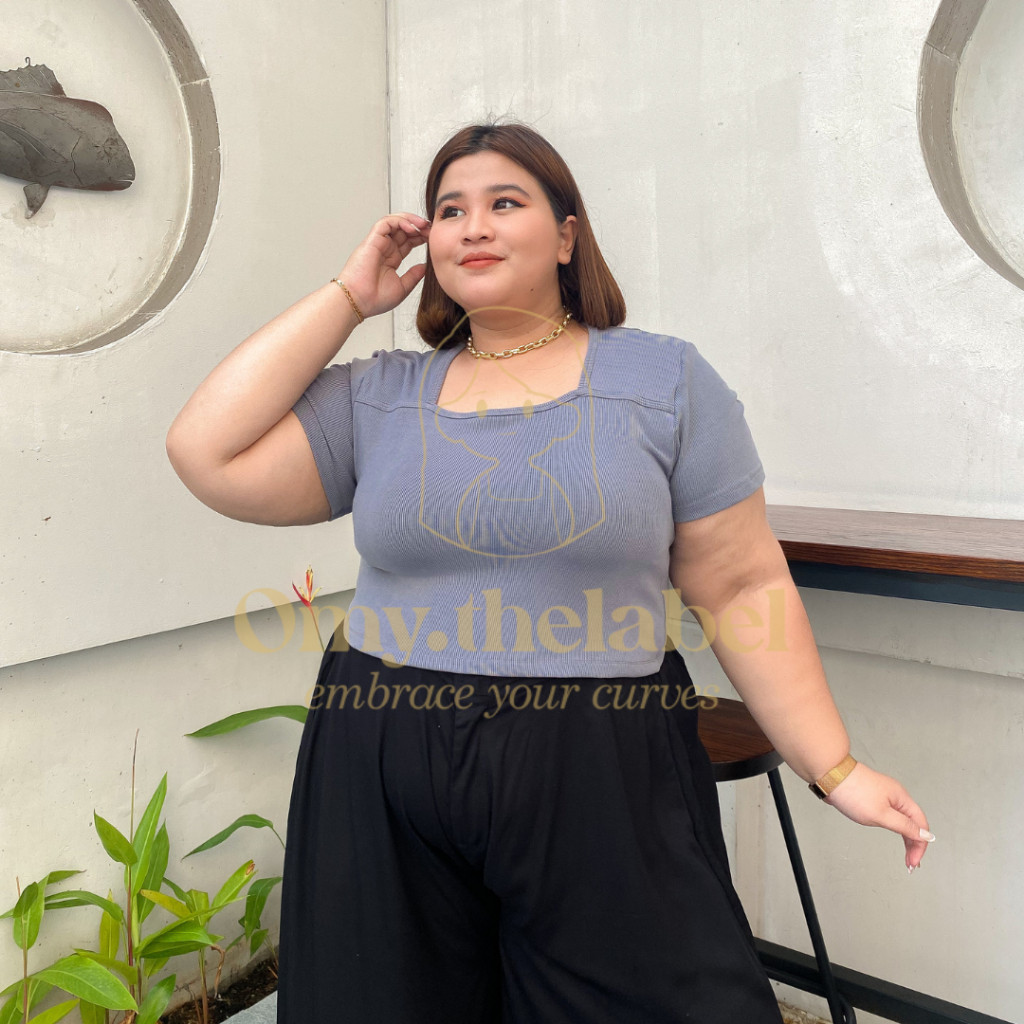 SAXCSHOP Tessa Crop Shirt/ Crop Top Jumbo/ Crop Top Big Size/ Crop Top Plus Size/ Square Crop Top Bi