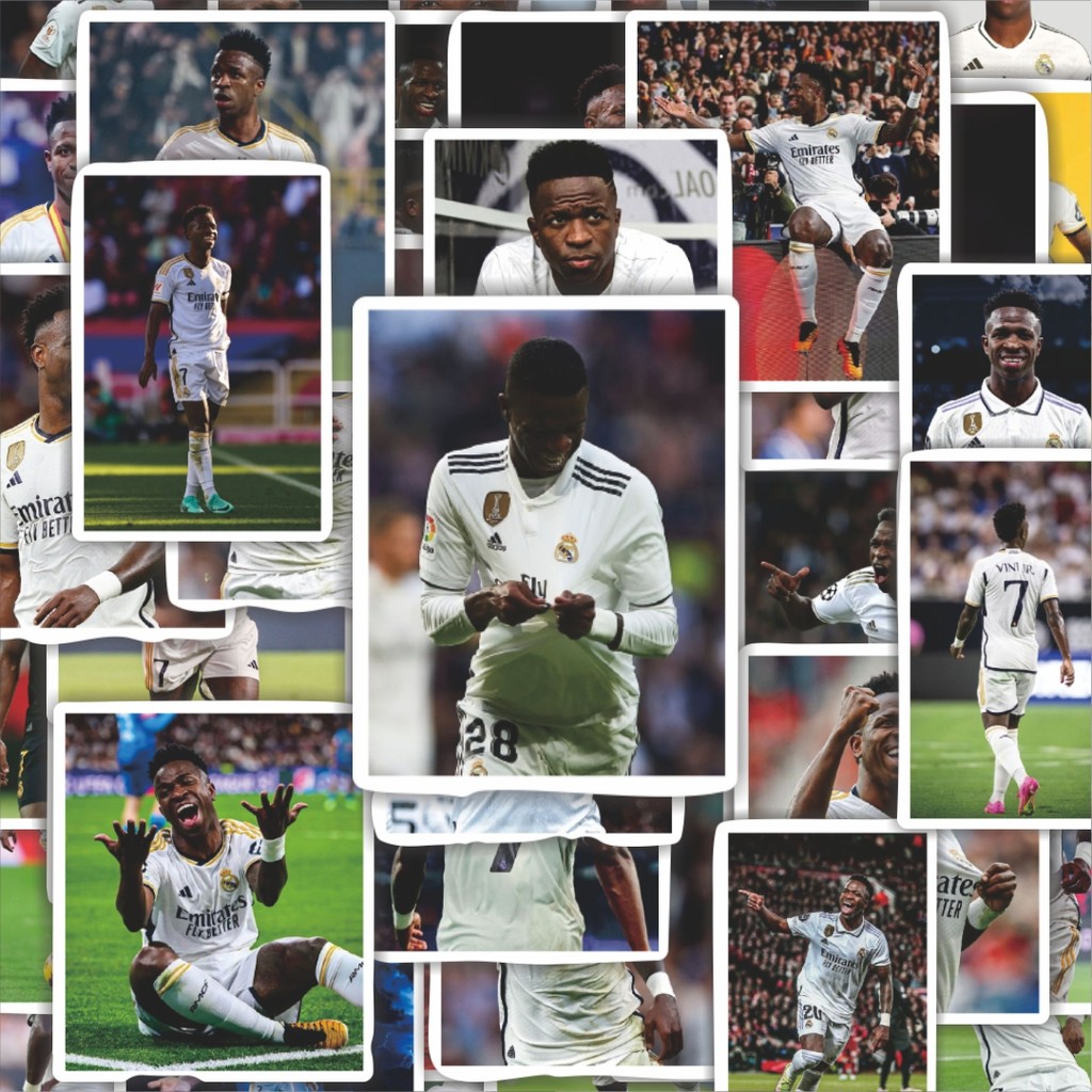 

100PCS Lucu Stiker Sepak Bola RM Vinicius Jr V1 Stiker Aesthetic Stiker Anti Air Stikers Berperekat Waterproof sticker decal buat Motor Helm Buku Journal Koper Casing HP Laptop Botol Minum Hadiah anak