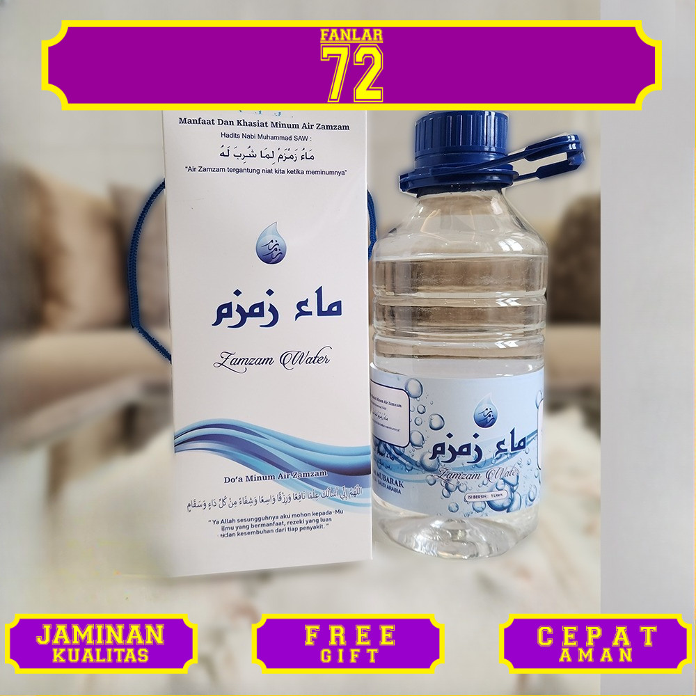 

Air Zamzam 1 liter Zam Zam Asli kemasan Premium Hadiah Gift