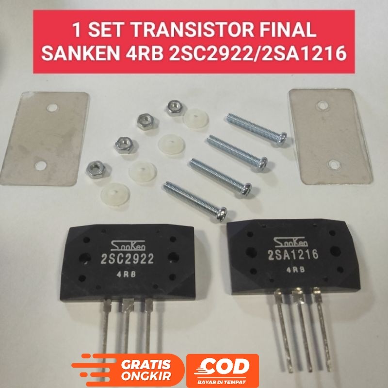 TRANSISTOR FINAL SANKEN 4RB 2SA1216 - 2SC2922 SATU SET PLUS MIKA SET