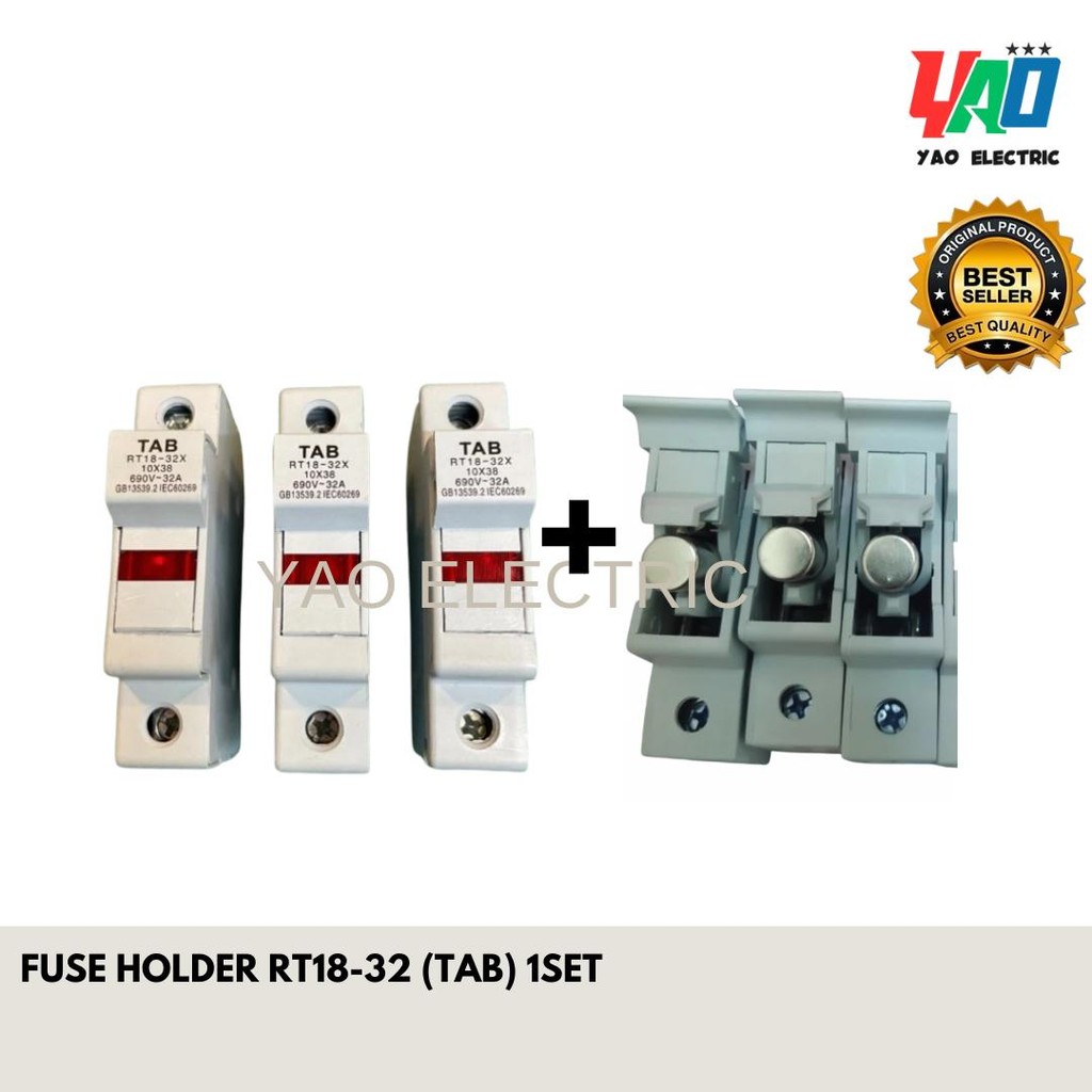 DIN RAIL MOUNTING FUSE HOLDER RT18-32 (TAB) 1SET