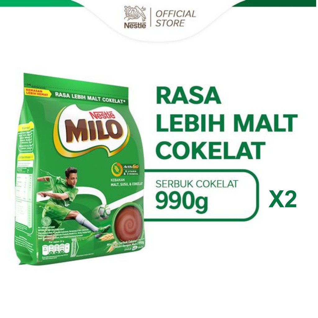 

FLAVORYA MILO ACTIV-GO Susu Coklat Pouch 990 g x 2pcs