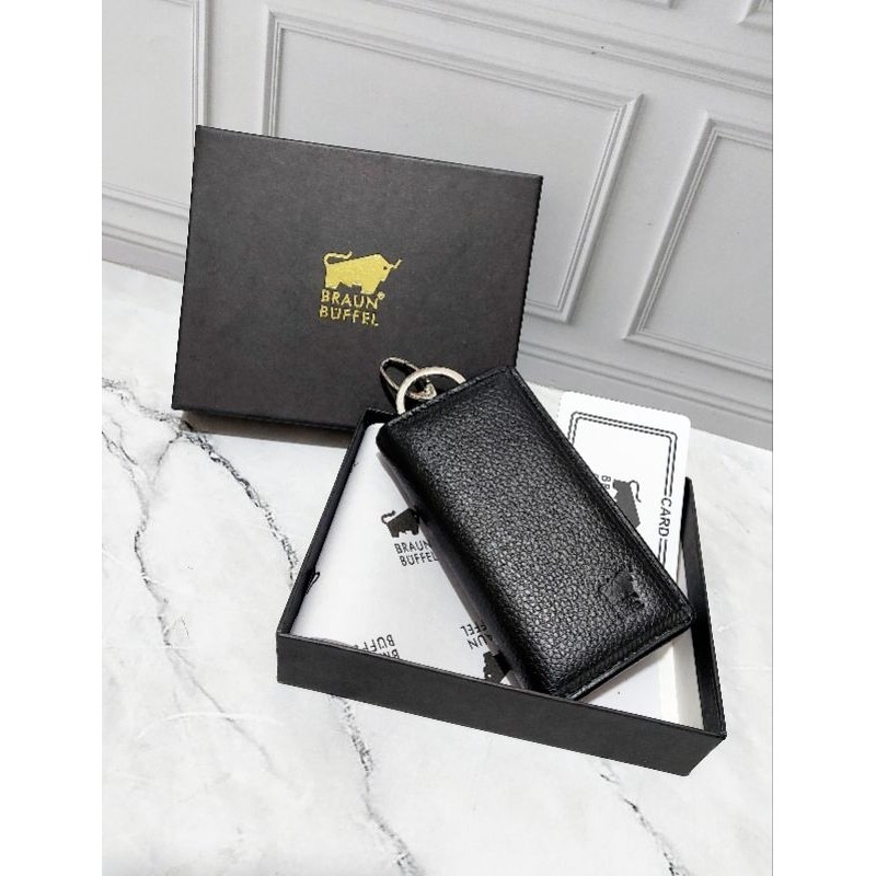 HEGEMAN.SHOP Dompet stnk kunci mobil kulit asli branded Braun bfl 022 keyholder original leather wit