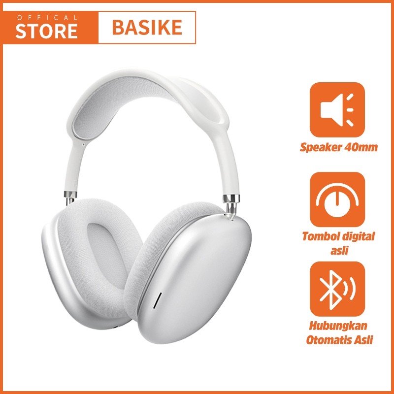 (HOT)BASIKE Headphone Bluetooth AirPods Max TWS Hifi Stereo Music Wireless Headset Gaming iPhone