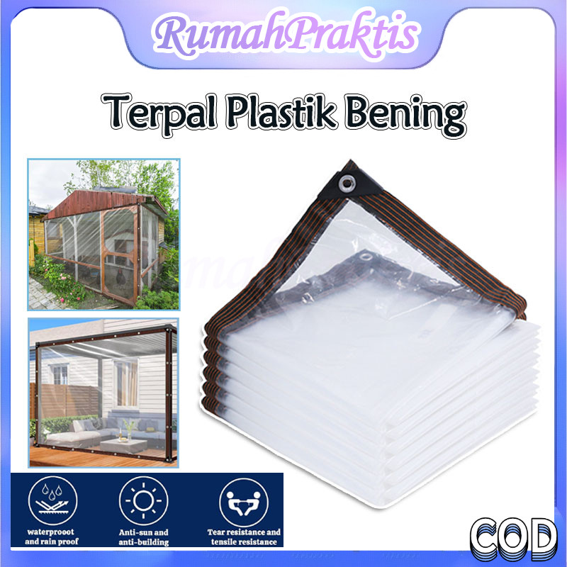 terpal plastik bening transparan anti air/plastik bening 99% tahan air terpal tebal plastik//tebal p