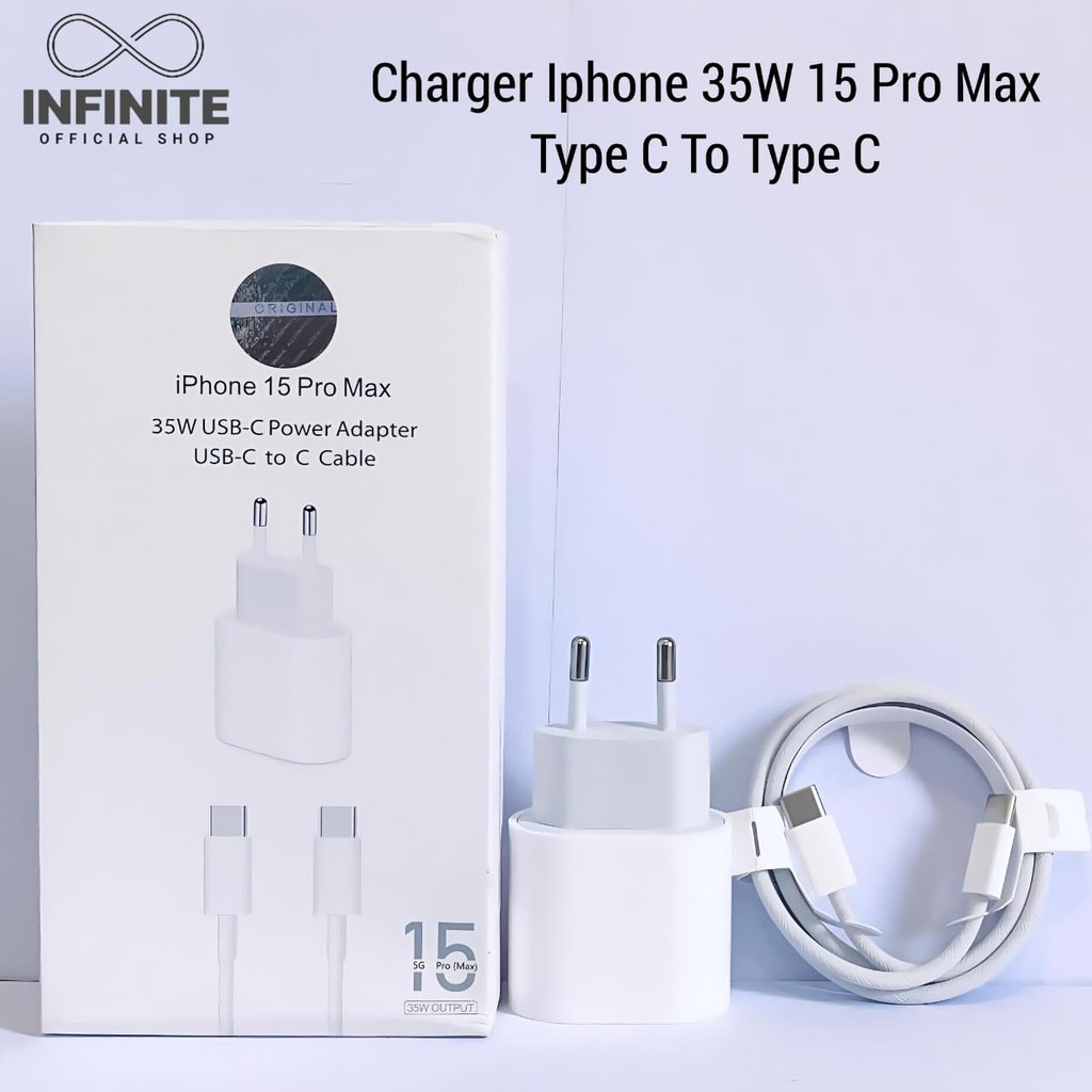 Charger Iphone Kabel Data Type C Super Fast Charging 35W Cable Hp Handphone 15 Pro Max