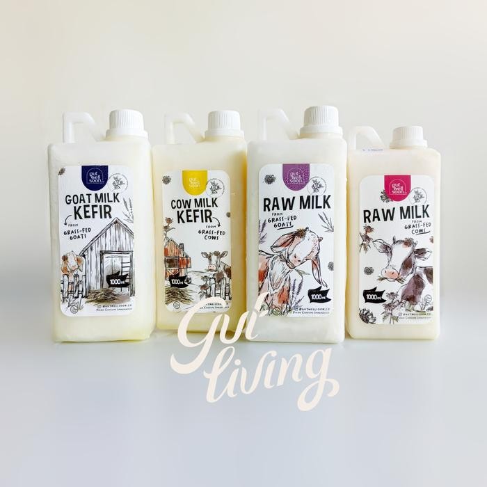 Raw Kefir Grassfed Cow & Goat Milk Susu Kefir Segar Sapi dan Kambing Frozen Beku Gut Well Soon - Raw
