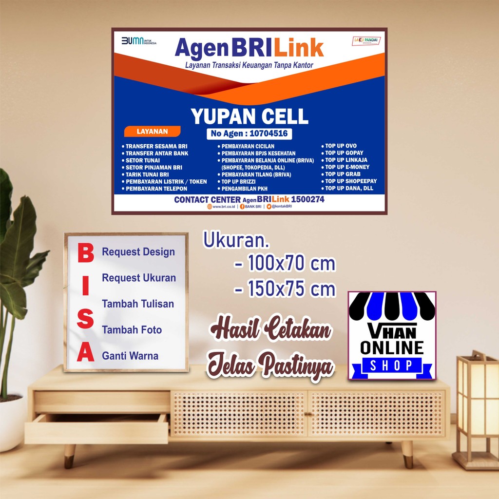 Spanduk Banner Backdrop Agen Brilink Konter Keren Banget