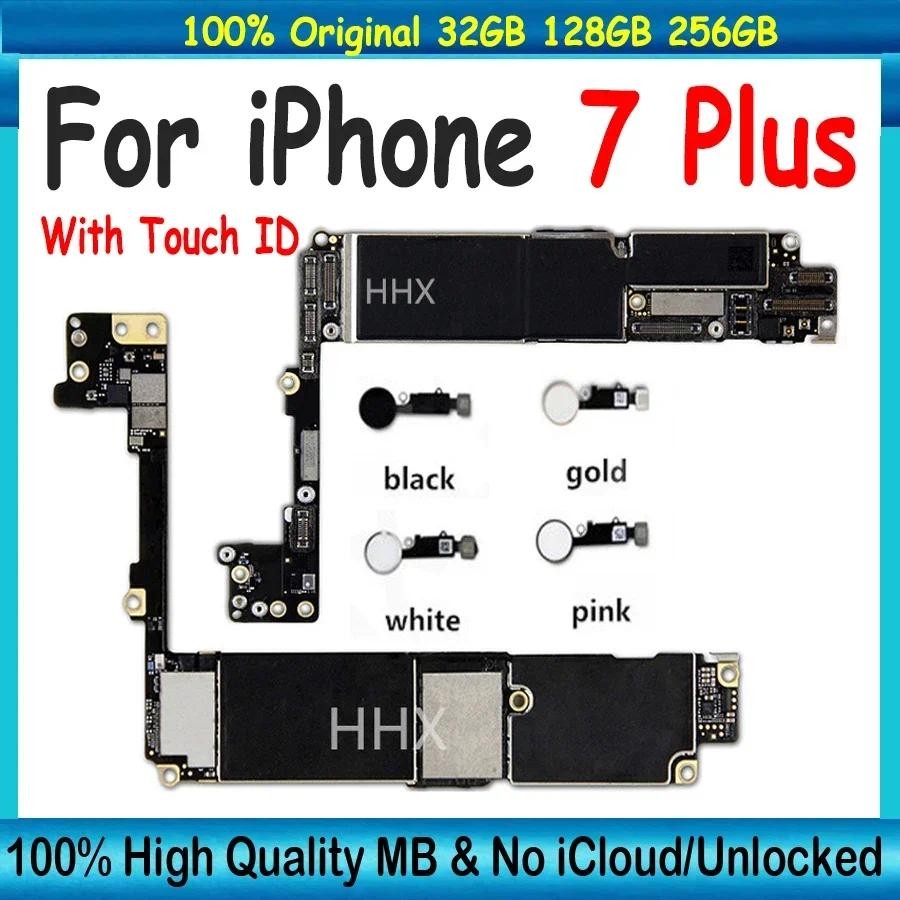 For iPhone 7 Plus Motherboard without / with Tou ID fingerprint original for iphone 7 plus logic boa