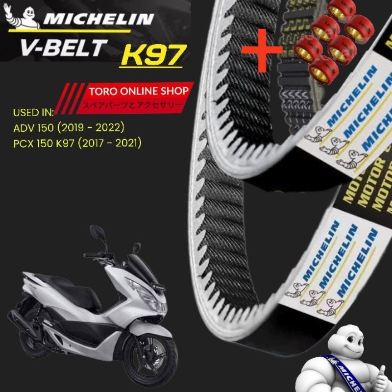 michelin v belt pcx 150 adv 150 kode k97 v-belt van belt original michelin honda pcx150 / adv150 kod