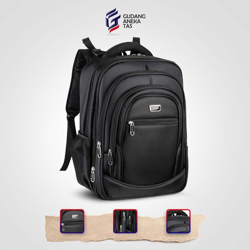 GoWork1 Tas Pria Ransel Laptop PoL Goldvers Origina Dual USB Portable Tas Laptop Pria Polo Ori