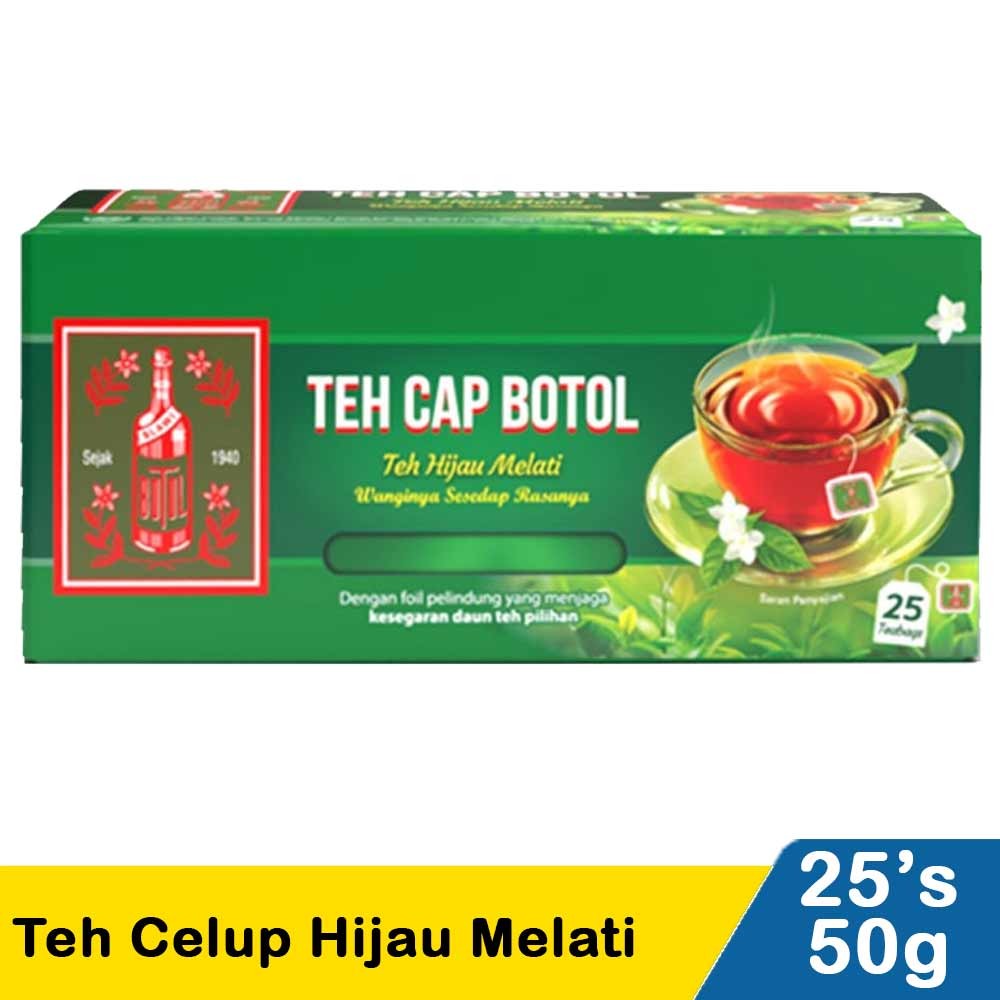 CAP BOTOL TEH CELUP HIJAU MELATI 25x2g