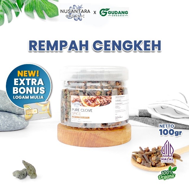 Nusantara Organic Cengkeh Kering Organik Rempah Alami Clove Rimpang Bumbu Masakan Sehat 100gr Gudang
