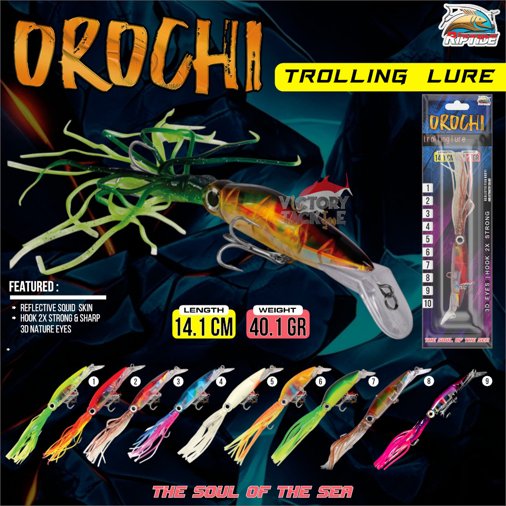 UMPAN PANCING LURE TROLLING Riptide OROCHI 14 CM 40 GRAM TROLLING LURE Victory Fishing