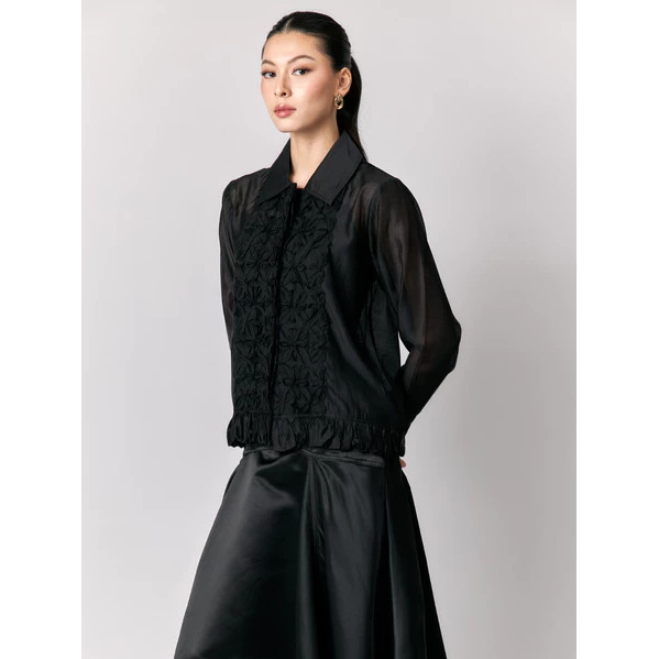Chana Sheer Shirt Black - Studio Tui