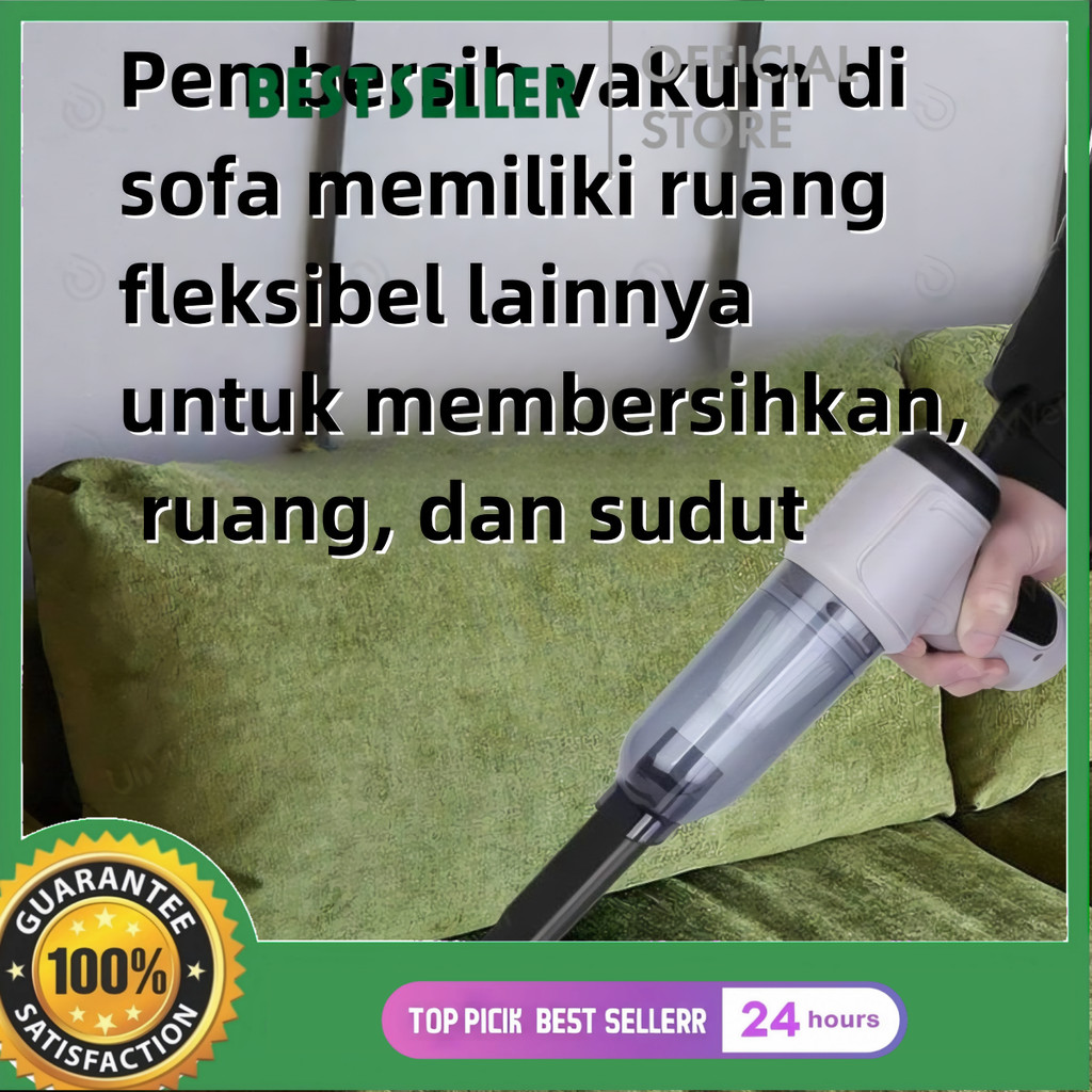 Mini Vacuum Cleaner Portable Wireless Pembersih Vakum Mobil Rumah Komputer Handheld Rechargeable Tan