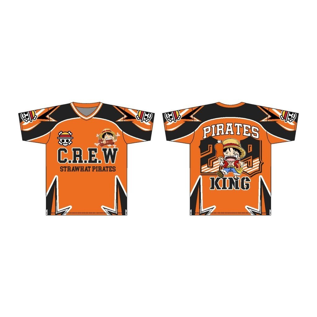 BAJU JERSEY ANAK LAKI LAKI DAN PEREMPUAN STRAW HAT PIRATES ANIME ONE PIECE / BAJU OLAHRAGA UNISEX KE