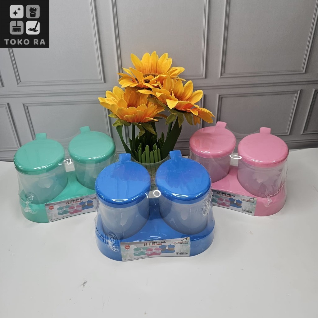 RA Tempat bumbu dapur isi 2 set // wadah bumbu dapur plastik // tempat bumbu masak