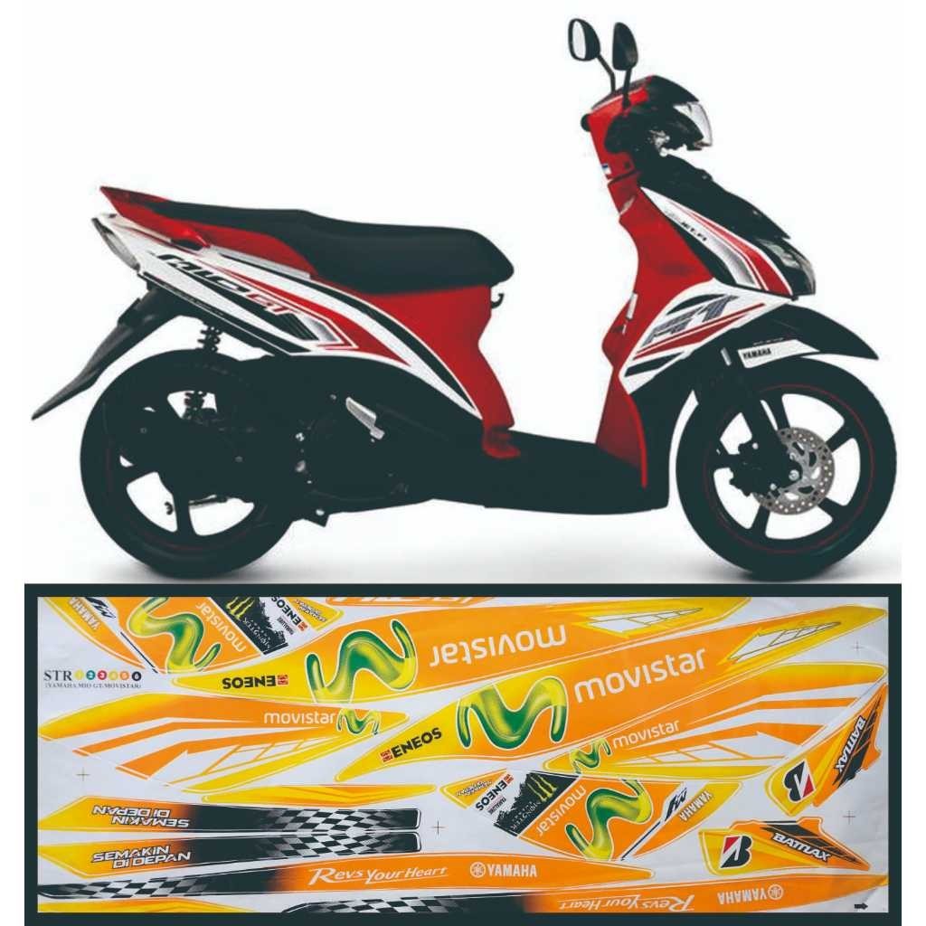 Striping Variasi Yamaha Mio GT Movistar