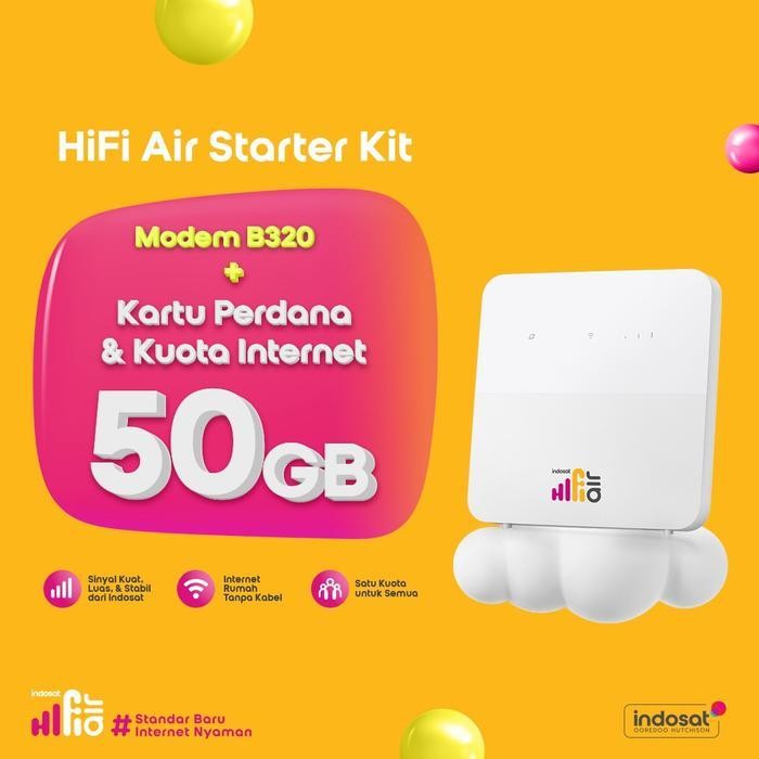 MODEM Indosat HiFi Air ZTE B320 Wifi Modem WIFI  4G LTE 50Gb