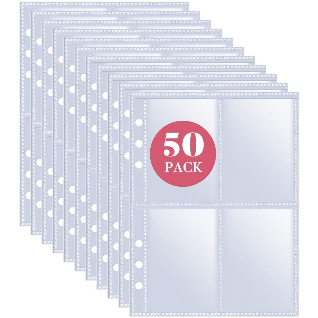 10/30/50pcs 400 Slots A5 6 Ring Binder Sleeves 2R 6R 2 Side Clear Refill Budget Planner Laptop Page 