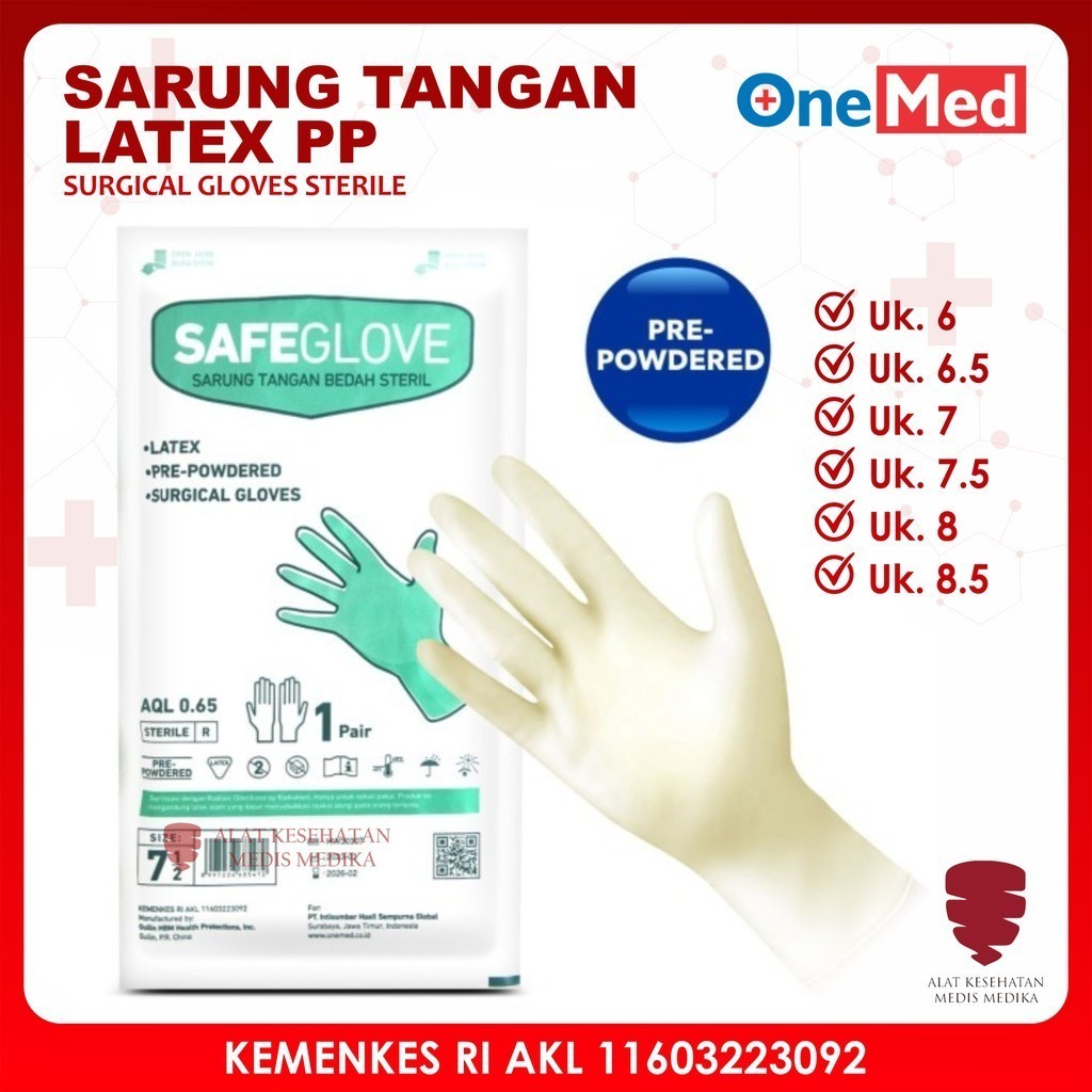 Maxter Sarung Tangan Ukuran 6,5 7 7,5 8 8,5 Sterile Handscoon Steril Handscon Handskun S M L XL Ecer
