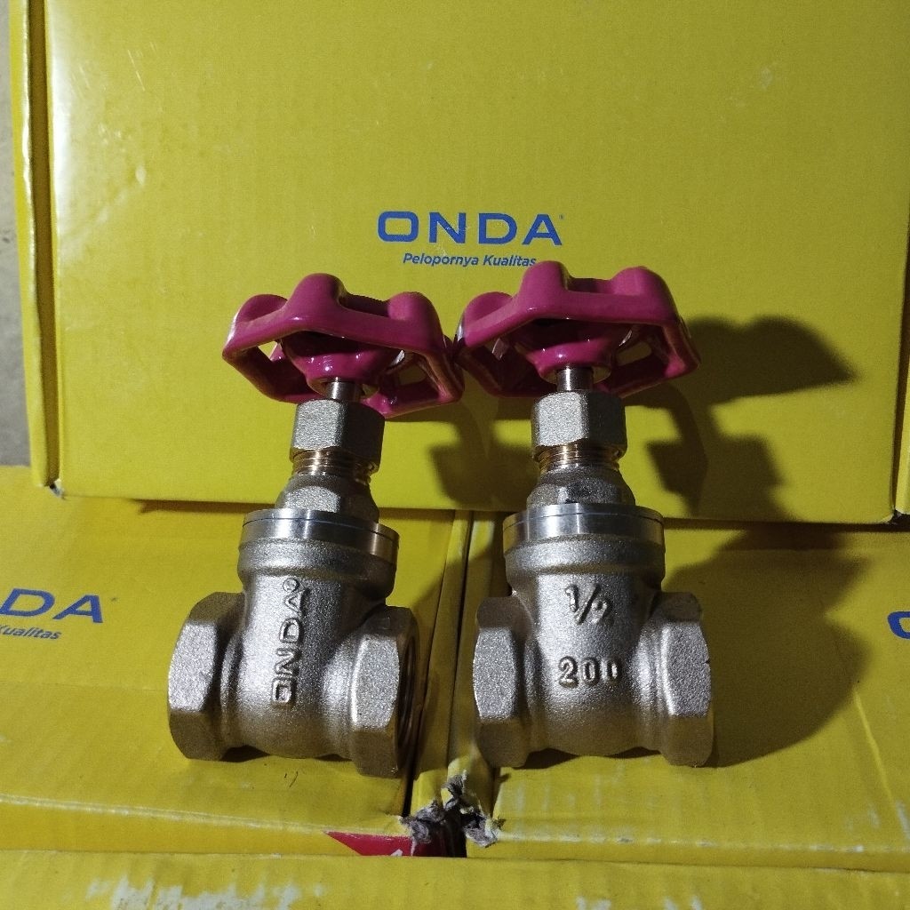 KRAN PDAM/Gate Valve/Stop Kran Kuningan ukuran 1/2 inchi Merek Onda Original