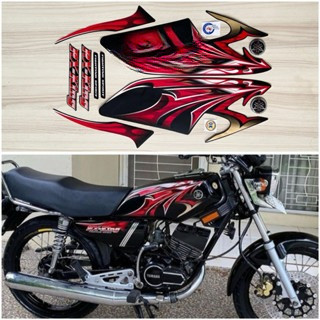 striping rx king 2006 merah set emblem timbul, stiker rx king 2006 merah komplit emblem timbul