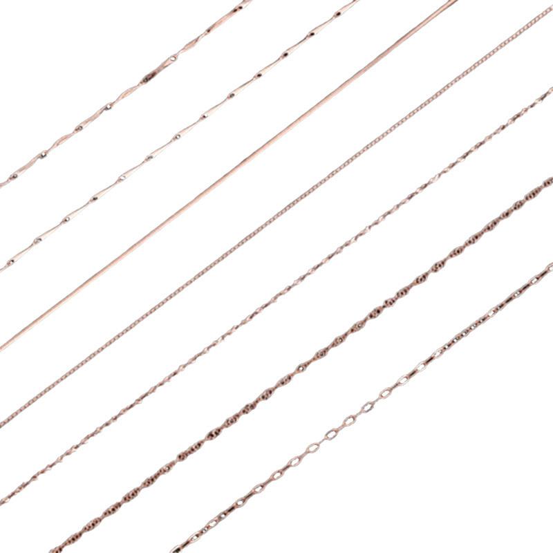 S925Pure Silver Chain Cross Chain Box Water Wave Lip Yuanbao Snake Bone Melon Seed Star Necklace Man