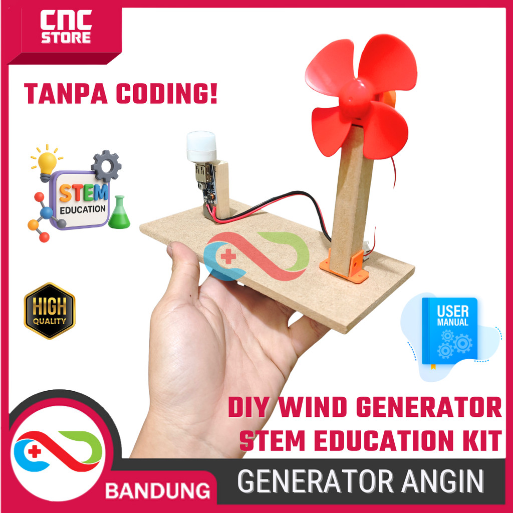 DIY Generator Angin Mini – Kit Pembangkit Listrik Tenaga Angin Mainan Edukasi untuk Belajar & Proyek