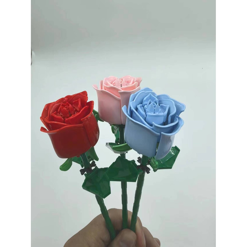 2024 City Creativity Potted Plants Flower Rose Model Building Blocks Home Decoration Assemble Bricks