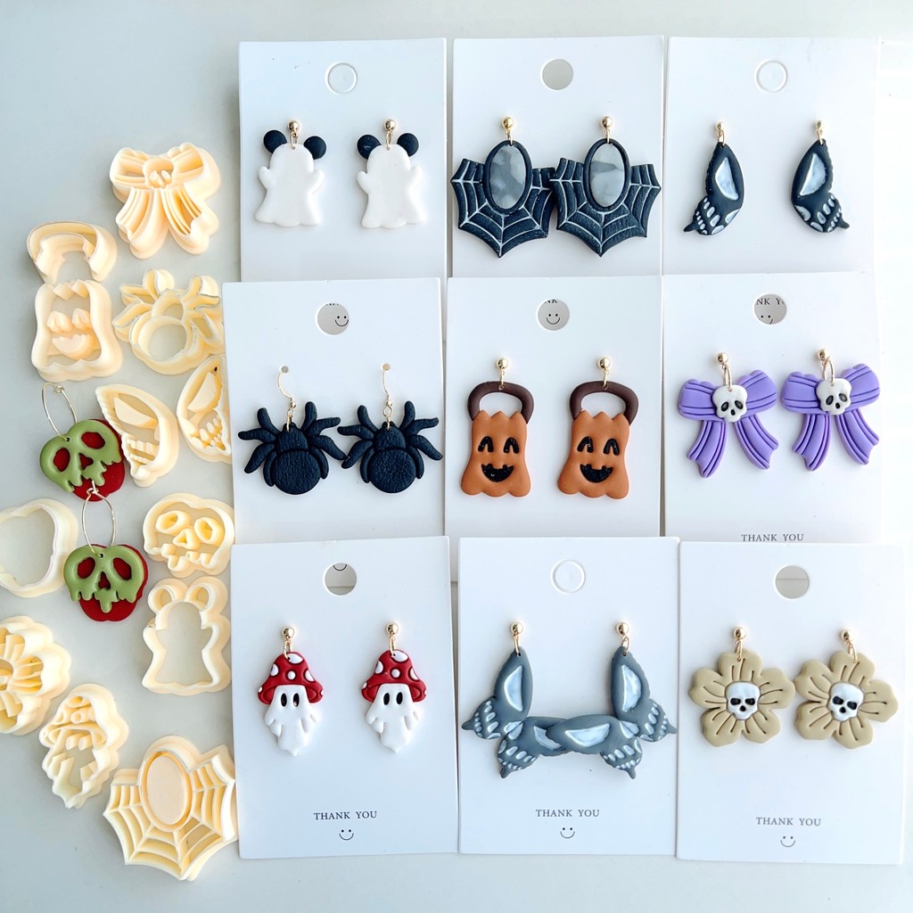 Halloween Stud Polymer Clay Cutters | Halloween Clay Cutters | Clay Earring Cutters | Polymer Clay C