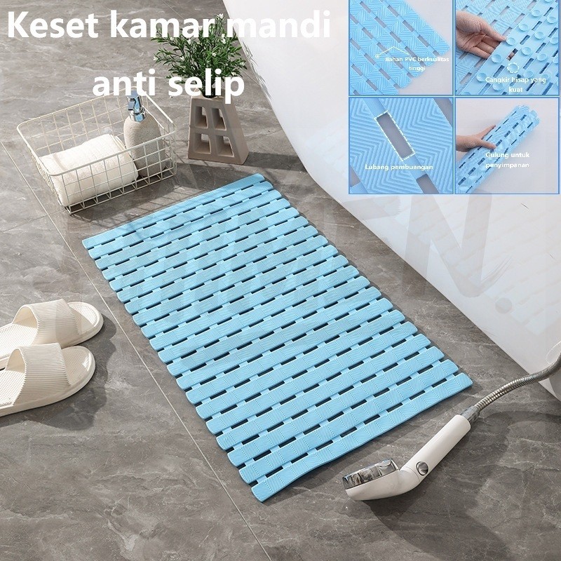 Keset kamar mandi anti selip, keset lantai kamar mandi anti air, ukuran besar cocok untuk kamar mand