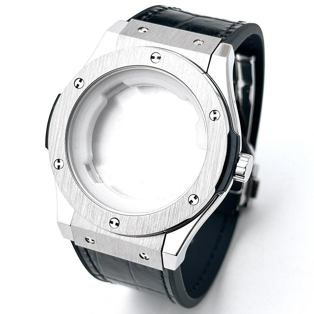 45mm No logo Round Watch Case Fit 32.8mm Dial For Hublot Classic Fusion Miyota 8200/8215 DG2813 Auto