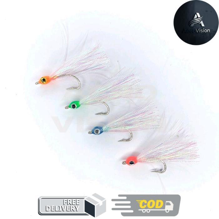 Umpan sabiki  Fly Fishing Ultralight Carollina Fishing Mata Kail Sabiki Kontrek No.3 Glow In the Dar