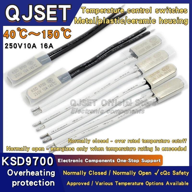 2Pcs KSD9700 250V /10A 16A 40~150 Derajat Saklar Kontrol Suhu Tertutup Normal Saklar Suhu Bimetal Pe