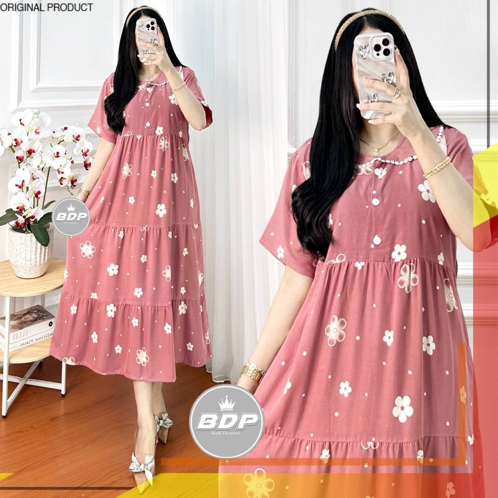 Malabis BDP   Daster wanita Panjang Rayon Grade A Busui Resleting Depan | Daster Viral - ORIGGINAL P
