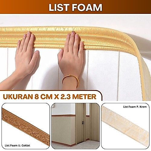 Walborder List Foam Setiker Pembatas Wallpaper Lis Plafon Tempel Perekat Diri Sabuk Tembok Tahan Air