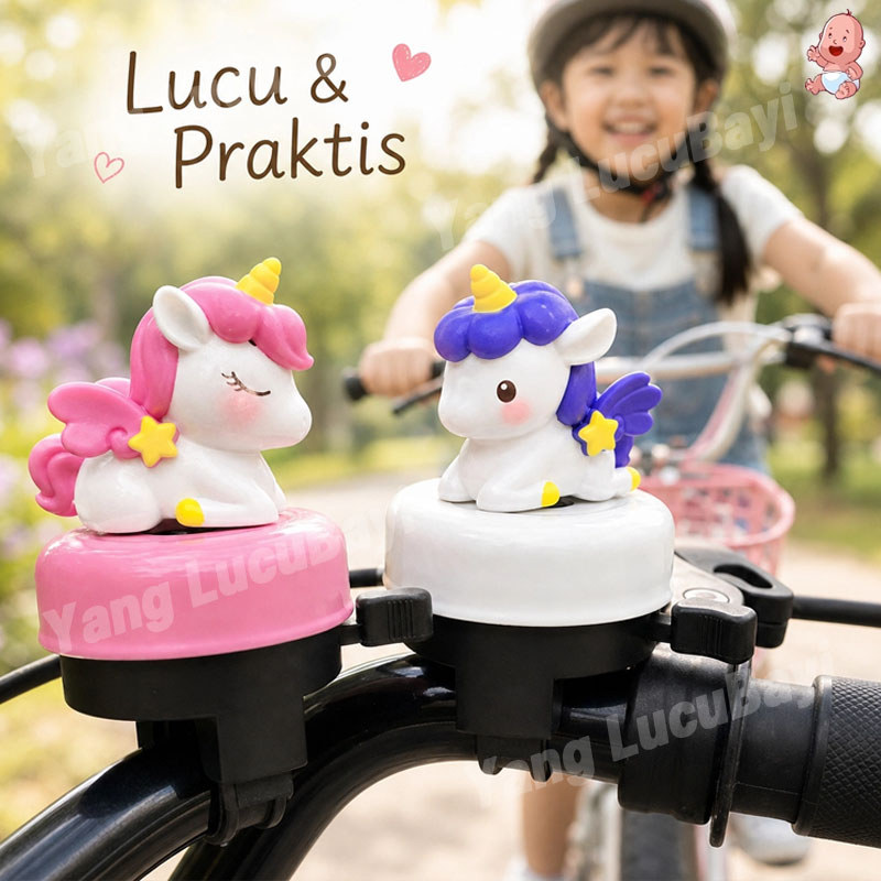 Bel Sepeda Unicorn Lonceng Sepeda Unik Lucu Model Figure Kartun Bel Ting Ting Sepeda Suara Keras War