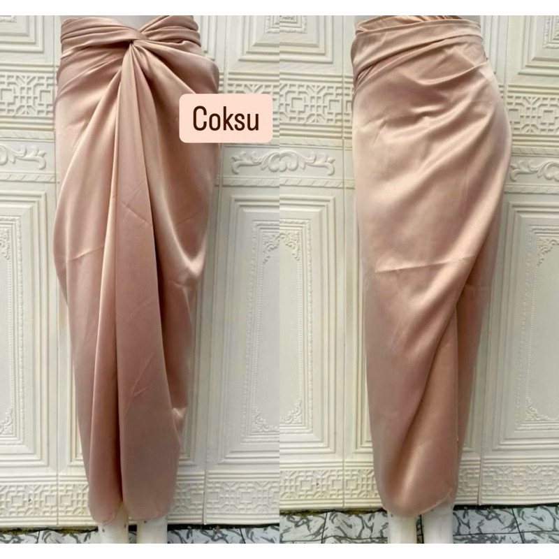 rok lilit instan, instan wrap skirt, rok lilit jumputan, rok lilit instan polos satin rok lilit rok 