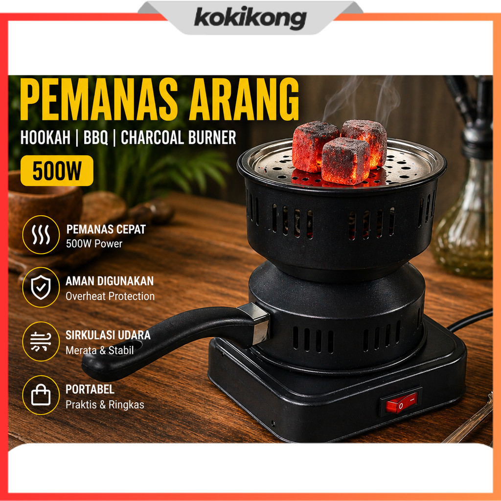 Kompor Listrik Mini Pemanas Arang Hookah BBQ Charcoal Burner 500W - ZD-A016