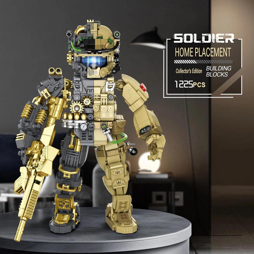 Mechanical Semi-Disassembled Mech-Man MOC Building Blocks Movie Series Boys Assembly Robot Ornament 