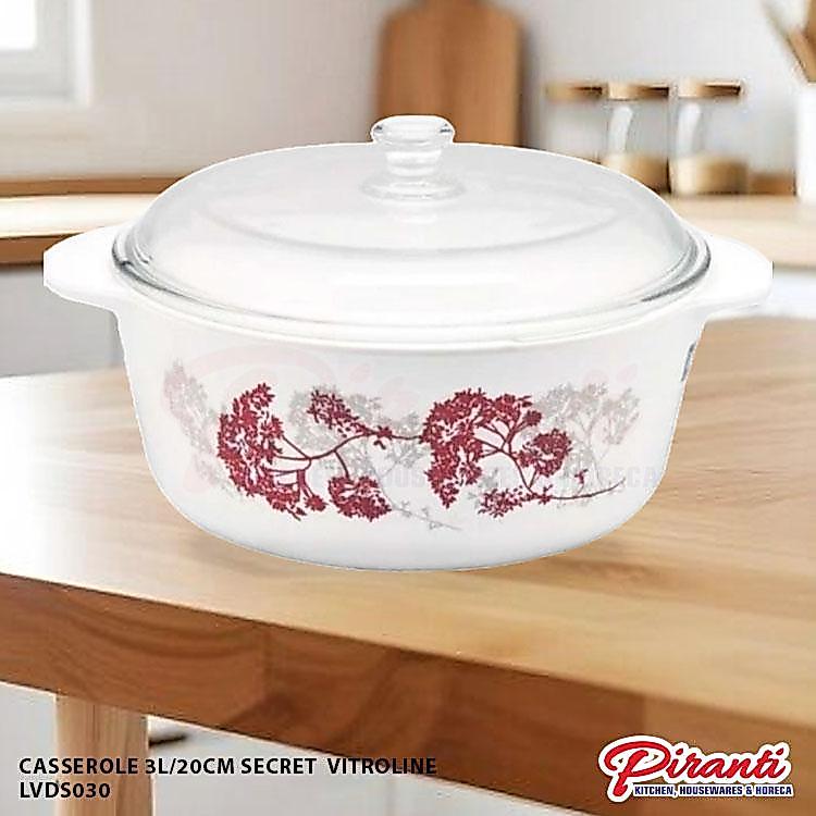 Luminarc Vitroline Panci Casserole Secret 3L,2L,1L + Tutup Kaca Set