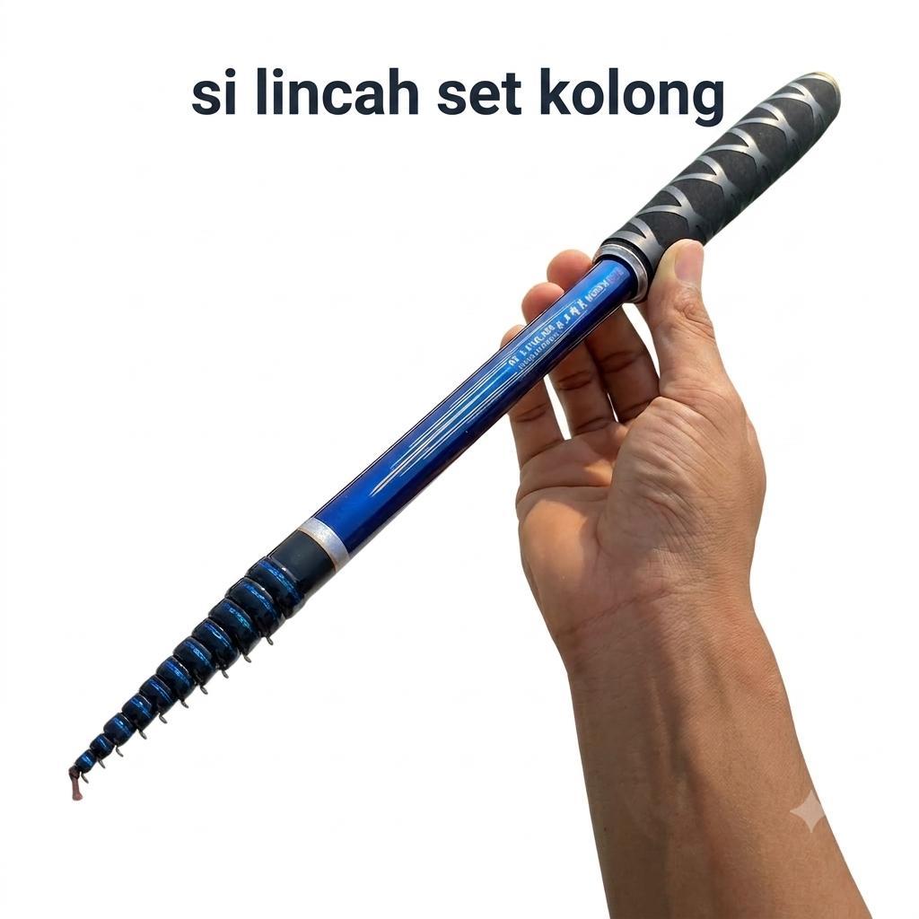 Tegek Set Kolong Oregon Silincah Ruas Pendek Spek Kaku pancing joran Tanpa Box Mika
